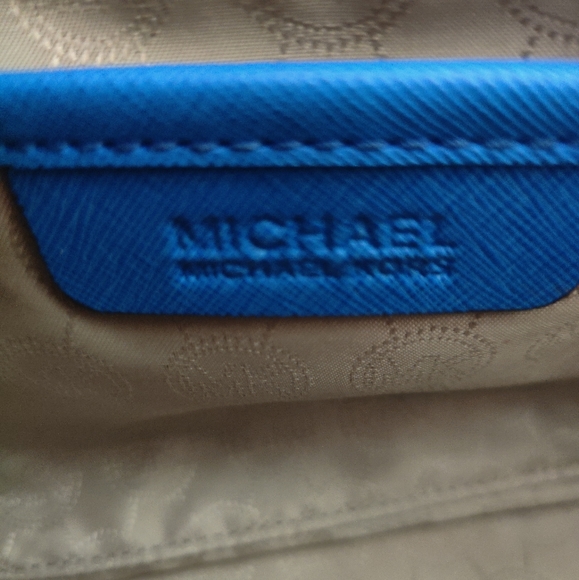💯Michael Michael Kors  Summer Blue Saffiano Leather Satchel - Picture 11 of 12